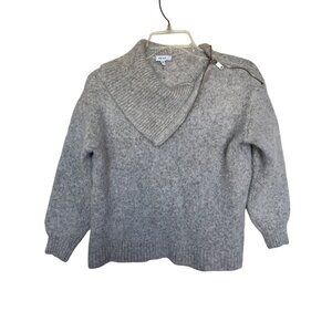 Reiss Womens Medium Gray Wool Alpaca Blend Sweater Asymmetrical Collar